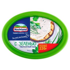 Сыр творожный с Зеленью 60% 220г Хохланд