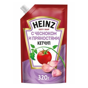 Кетчуп Хайнц с чесноком и пряностями 320г д/п