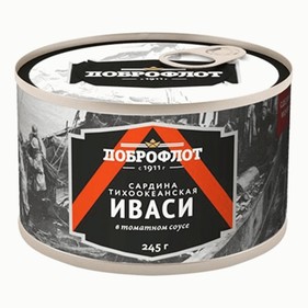 Сардина Иваси в томатном соусе 245г ж/б Доброфлот