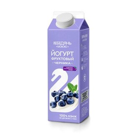 Йогурт Черничный 2.5% 450г пюр пак КМКК