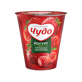 Йогурт Чудо клубника земляника 2,5% 290г стакан